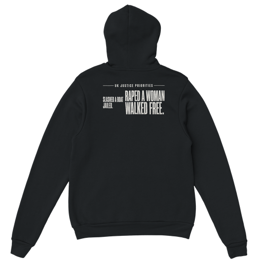 Slashed A Boat, Jailed. Raped A Woman, Walked Free. Hoodie, alternative view