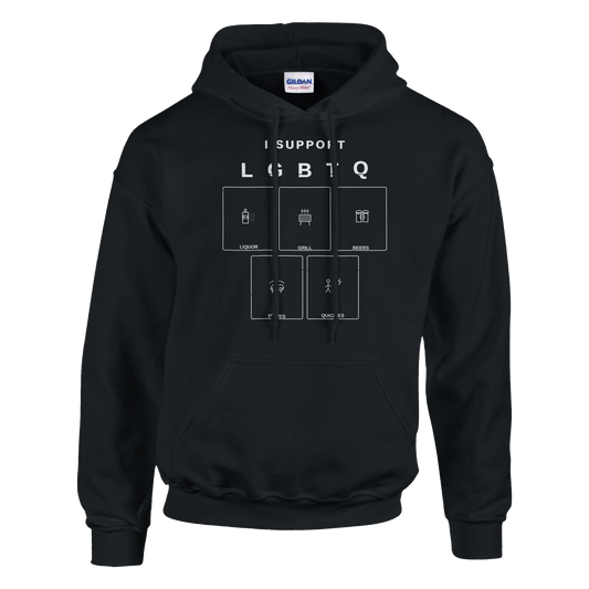 I Support LGBTQ (Blue Collar) Hoodie, alternative view