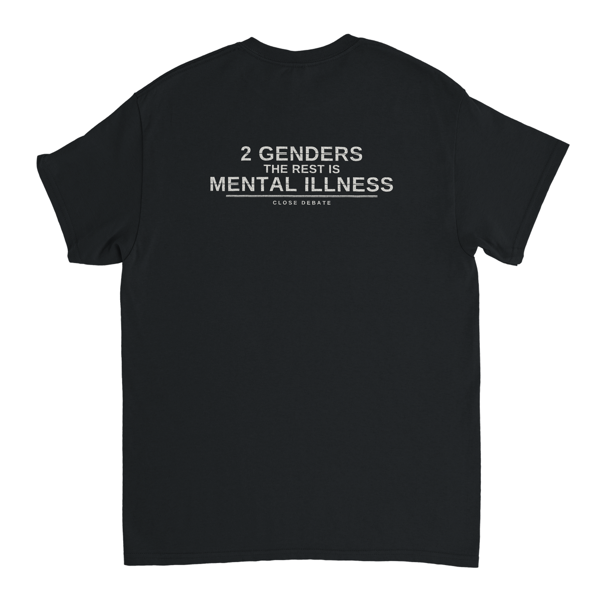 2 Genders The Rest Is Mental Illness – black T-shirt, flat back