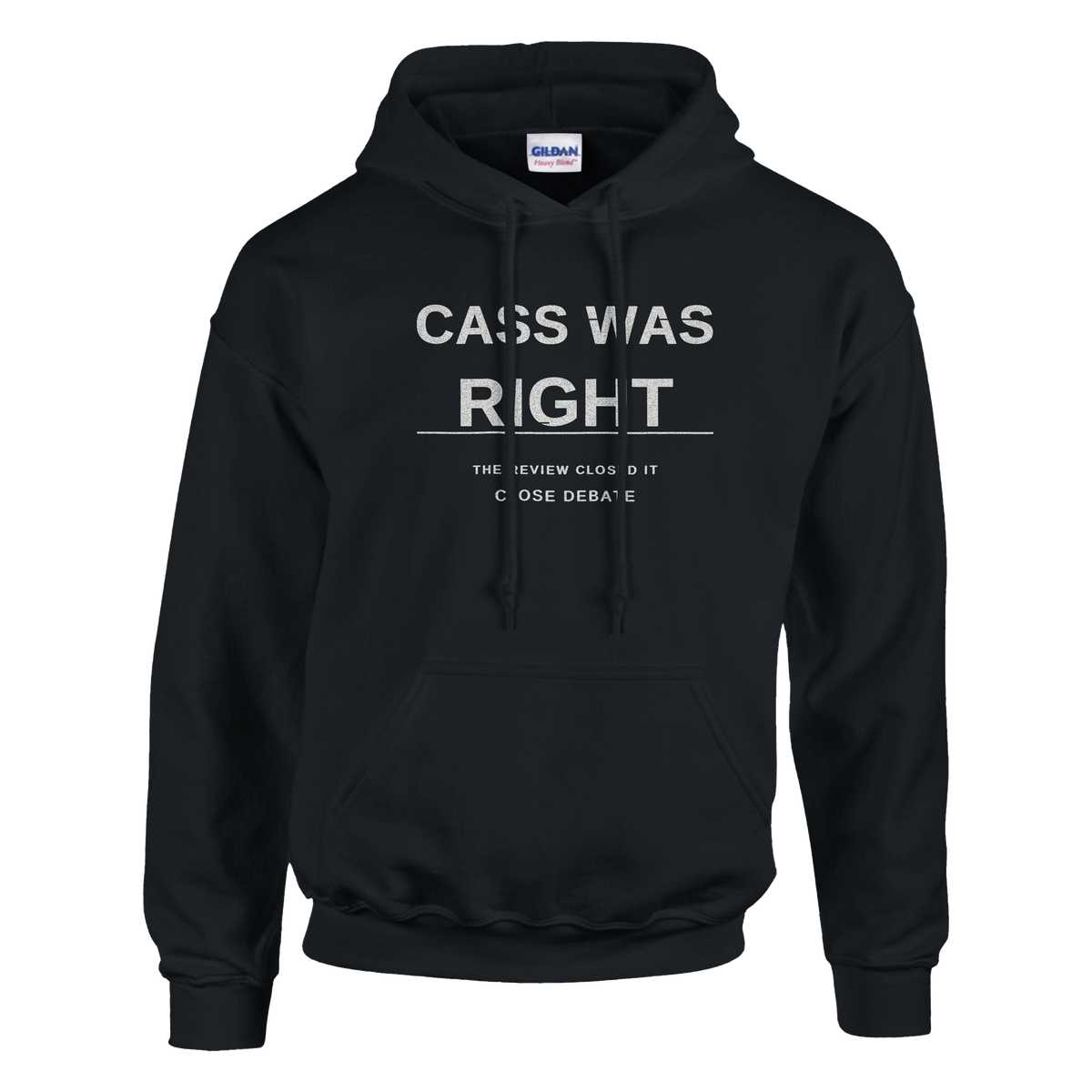 Cass Was Right Hoodie – black hoodie, flat front