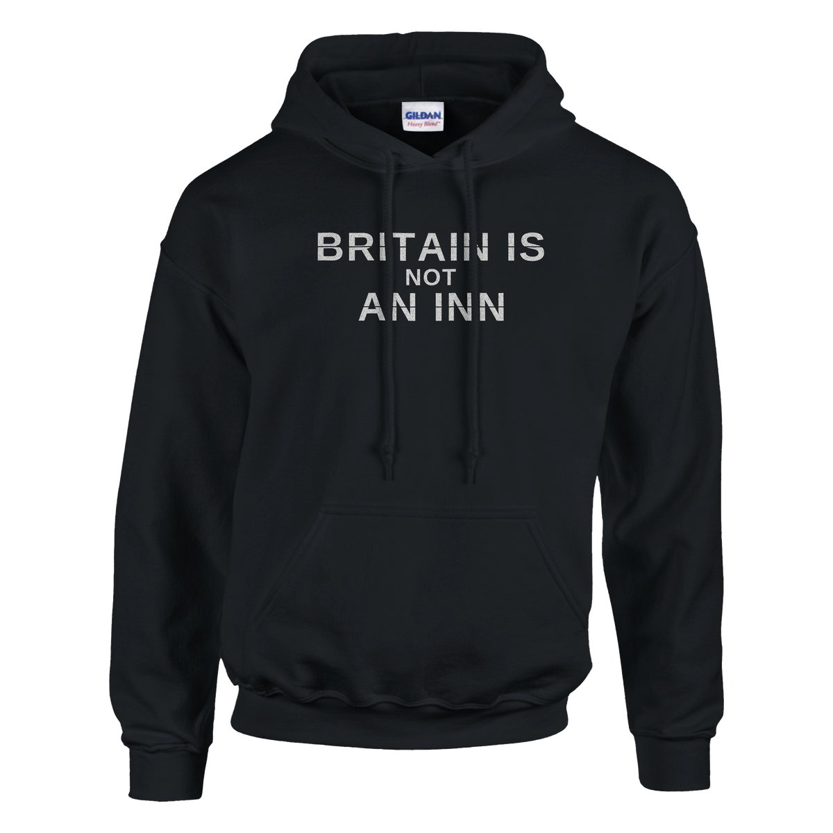 Britain Is Not An Inn Hoodie – black hoodie, flat front