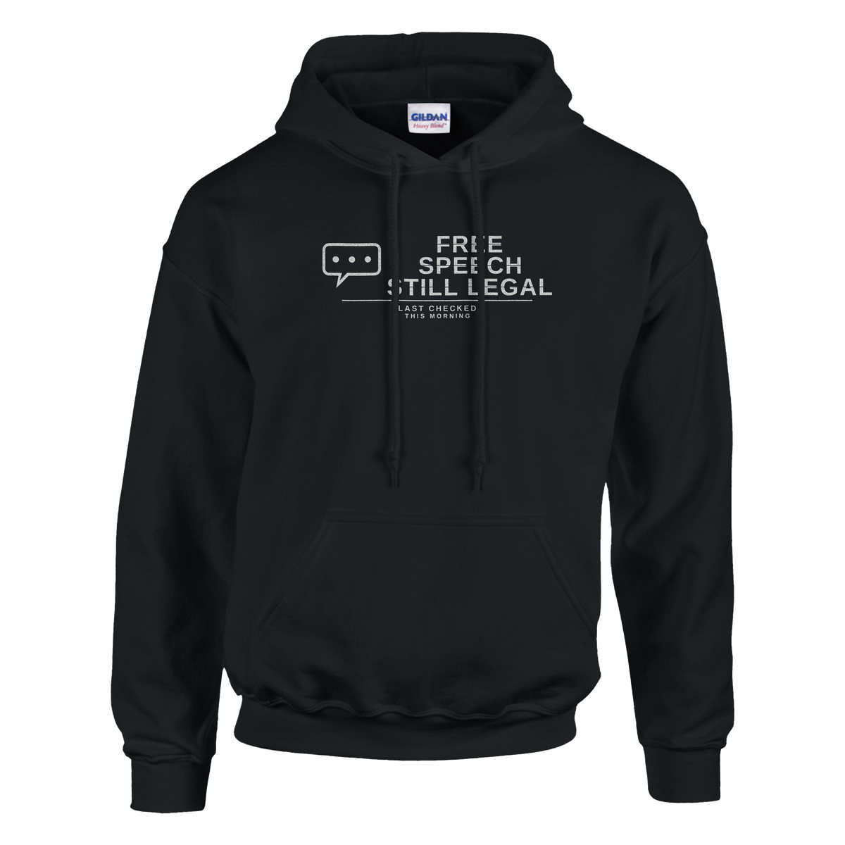 Free Speech Still Legal Hoodie – black hoodie, flat front