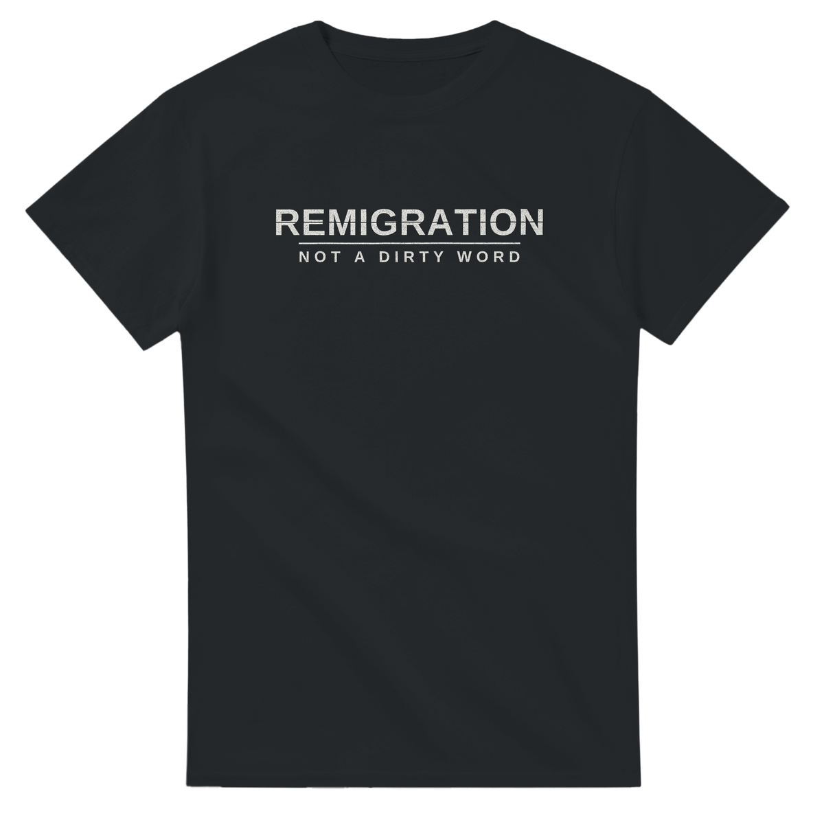 Remigration – black T-shirt, flat front