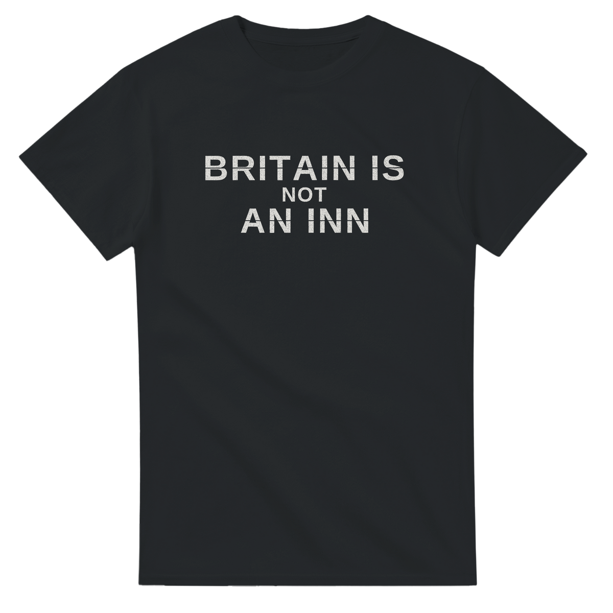 Britain Is Not An Inn – black T-shirt, flat front